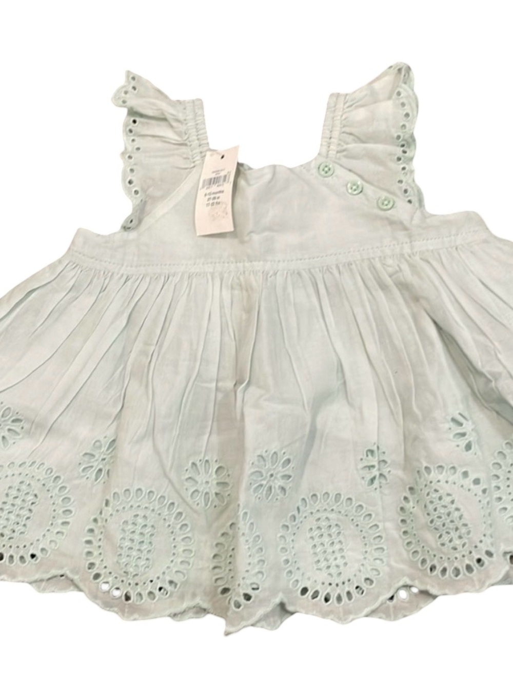 NWT Baby Gap Size 6-12M Mint Green Eyelet Dress/Tunic